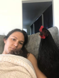 Allison (Pregnancy #3) with Nurse Judy the Chicken